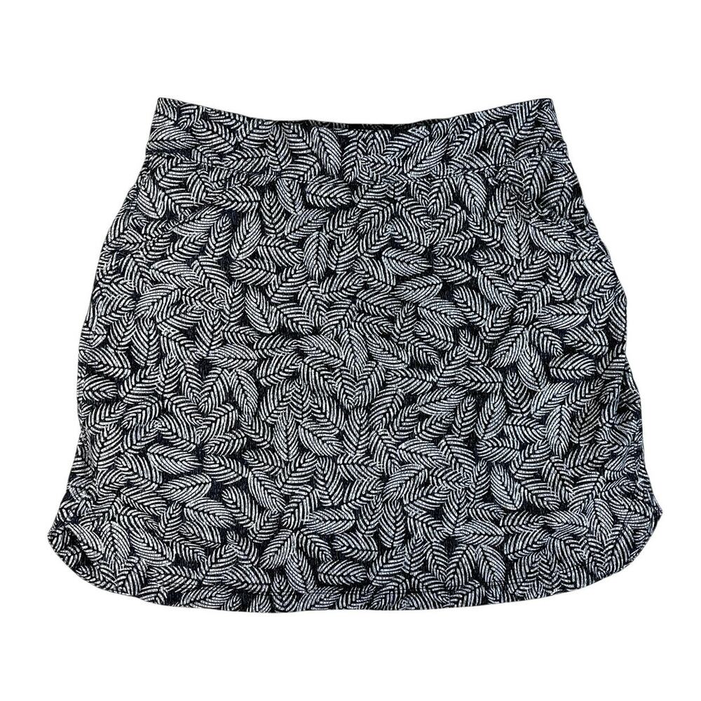 PETER MILLAR WOMEN'S GOLF ALICE PETAL HEM SKORT BLACK PALM FROND LEAF SMALL